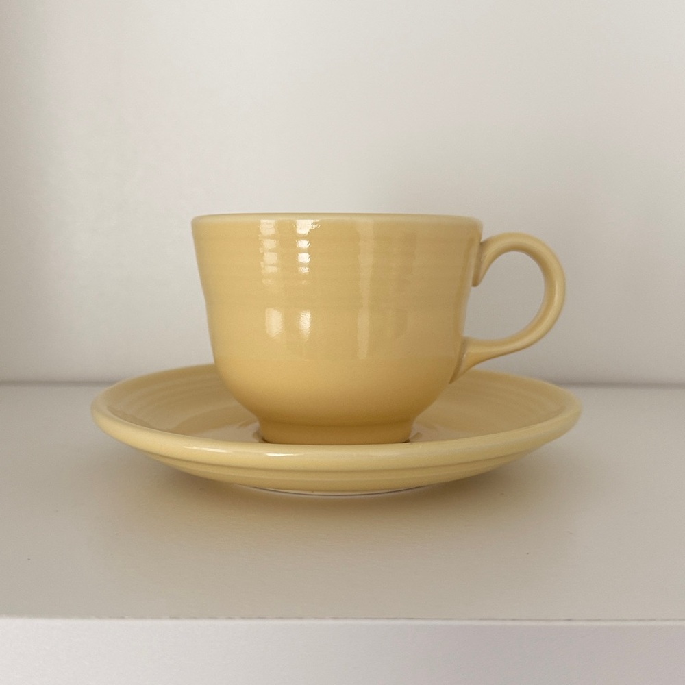 Fiesta Dishes FiestaWare Buttercup Teacup Saucer Set - RETIRED Homer Laughlin Co